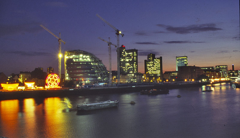 View up-river from Tower Bridge